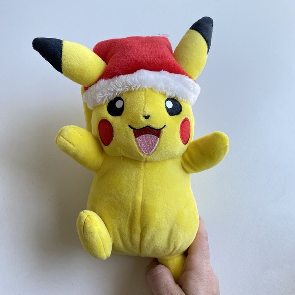Pokémon Pikachu 9"‎ Plush Toy with Christmas Holiday Santa Hat by WCT - Picture 1 of 6